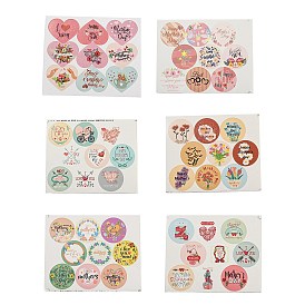 Mother's Day Paper Sticker, Self-adhesion, for Suitcase, Skateboard, Refrigerator, Helmet, Mobile Phone Shell, Mixed Color