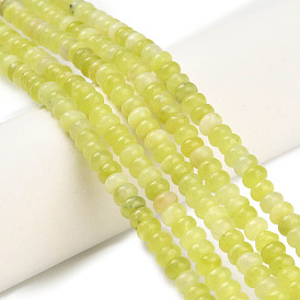 Натуральные нефритовые бусины, цвет лимона , рондель
