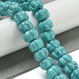 Synthetic Turquoise Dyed Beads Strands, Pumpkin