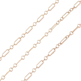 Латунь Figaro цепи, пайки, настоящие цепочки с золотым наполнителем 14k