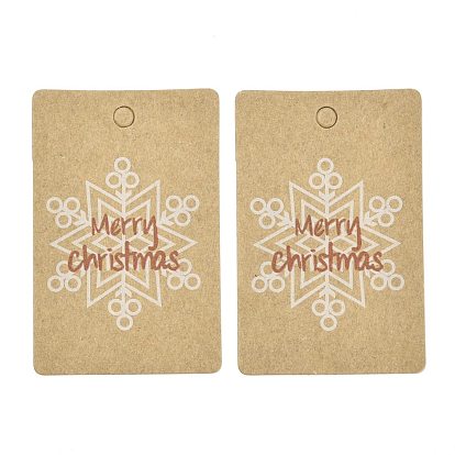 Rectangle Paper Gift Tags, Hange Tags, For Arts and Crafts, with Christmas Themed Pattern