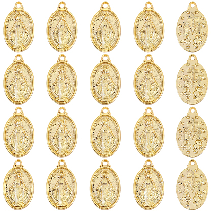 20 подвески из сплава шт., овал с nossa senhora, долговечный, стойки покрытие, без кадмия и без свинца