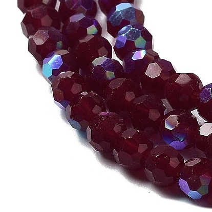 Opaque Glass Beads Stands, Faceted, Round
