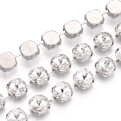 Железо горный хрусталь чашка цепи, с катушкой, плоско-круглые, платина