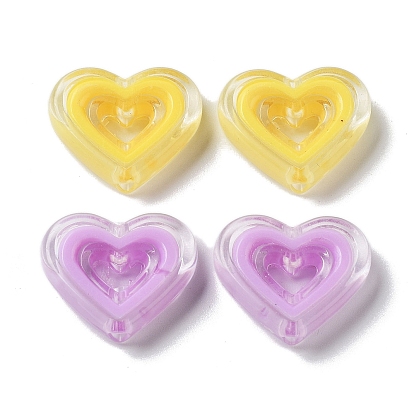 Acrylic Beads, Bead in Bead, Heart
