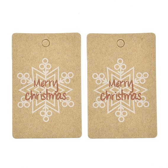 Rectangle Paper Gift Tags, Hange Tags, For Arts and Crafts, with Christmas Themed Pattern