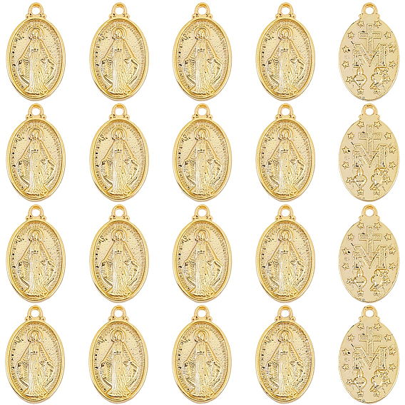 20 подвески из сплава шт., овал с nossa senhora, долговечный, стойки покрытие, без кадмия и без свинца