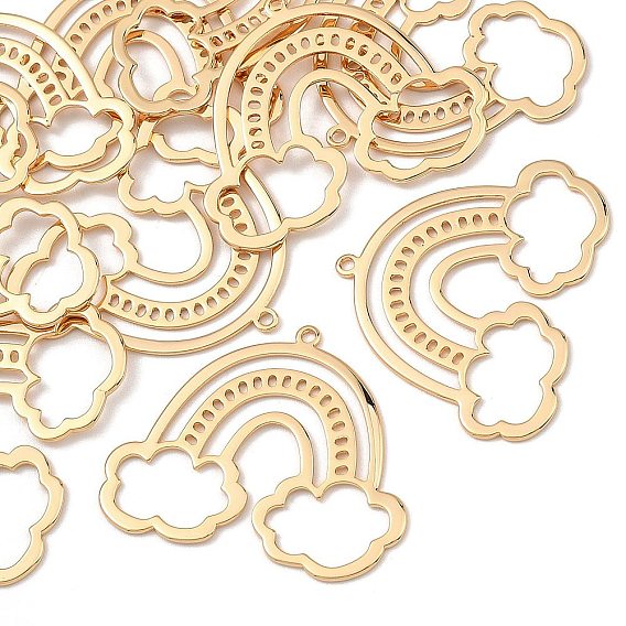 SHEGRACE Brass Pendants, Rainbow Charms, Lead Free & Cadmium Free & Nickel Free