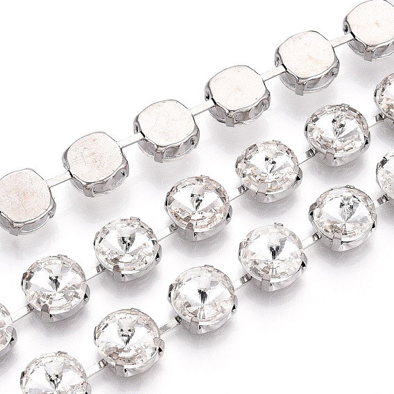 Железо горный хрусталь чашка цепи, с катушкой, плоско-круглые, платина