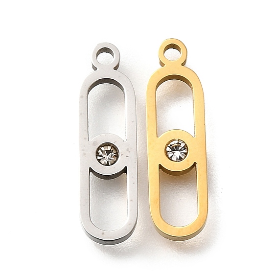 304 из нержавеющей стали горного хрусталя овальных подвески, ручная полировка резка, ионное покрытие (ip)