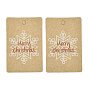 Rectangle Paper Gift Tags, Hange Tags, For Arts and Crafts, with Christmas Themed Pattern