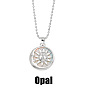 Sun and Moon Pendant Necklace with Crystal & Agate for Women - Elegant Lock Collar Chain