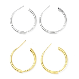 Rack Plating Brass Ring Stud Earrings for Women, Long-Lasting Plated, Lead Free & Cadmium Free