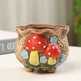Décoration d'affichage de champignons en céramique, porte-fleurs