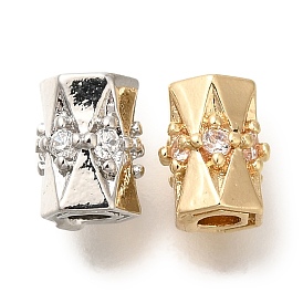 Латунные микро проложить кубического циркония, цилиндр, 