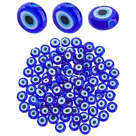 2нити ручной работы, нити бусин-лэмпворк от сглаза, плоско-круглые