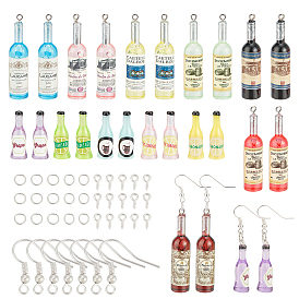 CHGCRAFT DIY Drinks Shape Earring Making Kits, Including Resin Beads, Resin Big Pendants, Iron Earring Hooks