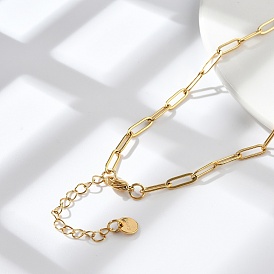 304 Stainless Steel Paperclip Chain Necklace