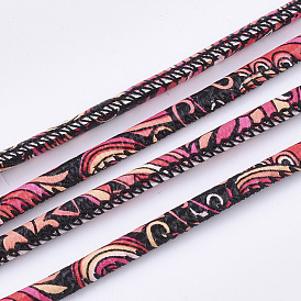 Round PU Leather Cords, Totem Pattern