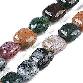 Natural Indian Agate Beads Strands, Square