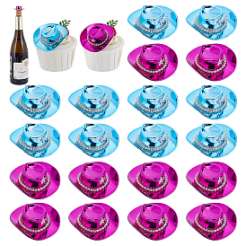 20шт. 2 цвета пластик, железо и акрил шляпка-фасинатор для куклы, ковбойской шляпе