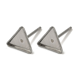 Настройки серьги кабошон 304 заготовки серьг из нержавеющей стали, треугольник лоток: 7x8 мм, 8x7x2 мм, штифты : 0.5 мм