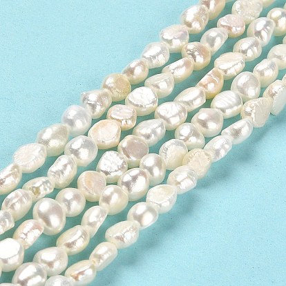 Brins de perles de culture d'eau douce naturelles, grade de aaa, deux faces polies