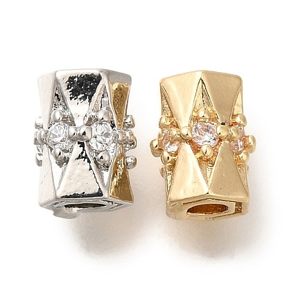 Латунные микро проложить кубического циркония, цилиндр, 