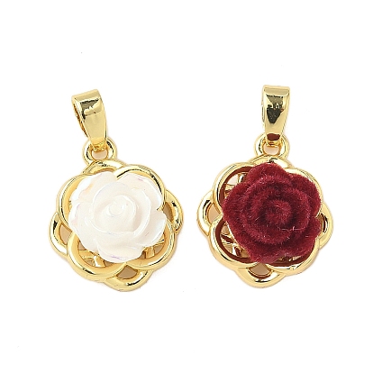 Подвески латуни cmолы, роза, реальный 18 k позолоченный