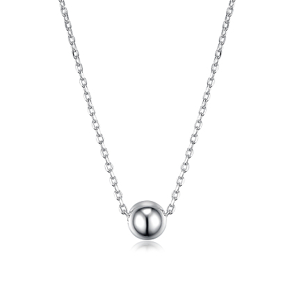 925 Sterling Silver Round Pendant Necklaces