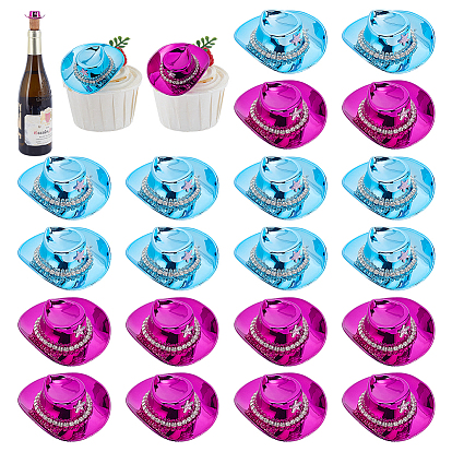 20шт. 2 цвета пластик, железо и акрил шляпка-фасинатор для куклы, ковбойской шляпе