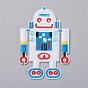 Computerized Embroidery Cloth Iron on/Sew on Patches, Costume Accessories, Appliques, for Backpacks, Clothes, Robot