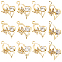 Brass Micro Pave Clear Cubic Zirconia Pendants, Heart