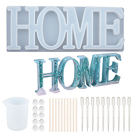 SUNNYCLUE DIY Decoration Kits, with Silicone Molds & Measuring Cup, Birch Wooden Craft Sticks, Latex Finger Cots and Plastic Transfer Pipette