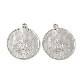 304 подвески из нержавеющей стали, плоский круглый с рисунком сглаза