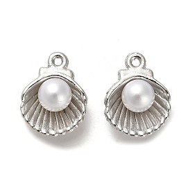 Alloy with ABS Pendants, Lead Free & Cadmium Free, Shell Charms