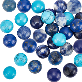 Cabochons de pierres précieuses naturelles et synthétiques de style pcs., demi-tour