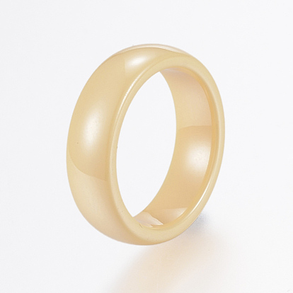 Anillos hechos a mano de banda ancha de porcelana, tamaño de 6~9
