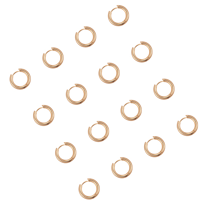 Ring 304 Stainless Steel Huggie Hoop Earrings, 9 Gauge, 18x3mm, Pin: 1mm