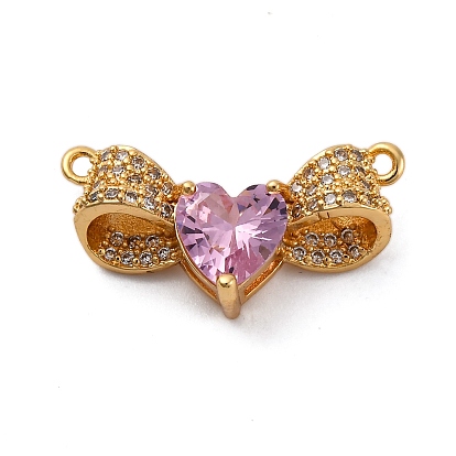 Латунные микро проложить кубического циркония подвески, сердце, долговечный, без кадмия и без свинца, стойки покрытие