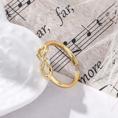 Кольца-манжеты из латуни с микропаве, прозрачные кубические циркония, бесконечность с крестообразными кольцами для женщин, долговечный, стойки покрытие, без свинца и без кадмия