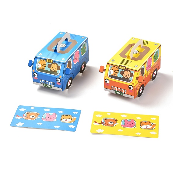 Car Shape Paper Boxes, with Handle, Nougat Cookies Candy Boxes