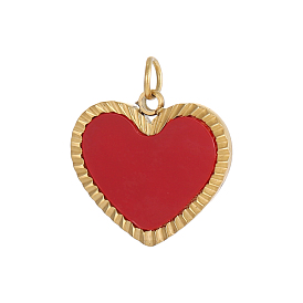 304 нержавеющей стальной эмали подвески, сердце, реальный 14 k позолоченный, ионное покрытие (ip)