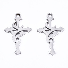 201 Stainless Steel Pendants, Laser Cut, Cross
