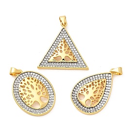 Латунные микро проложить кубического циркония подвески, древо жизни, стойки покрытие, долговечный, без свинца и без кадмия, реальный 18 k позолоченный