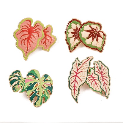 Leaf Enamel Pin, Alloy Lapel Pin Backs for Backpack Clothes, Light Gold