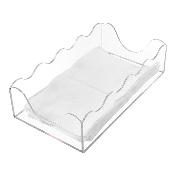 1акриловый контейнер для хранения салфеток, с силиконовой круглой наклейкой