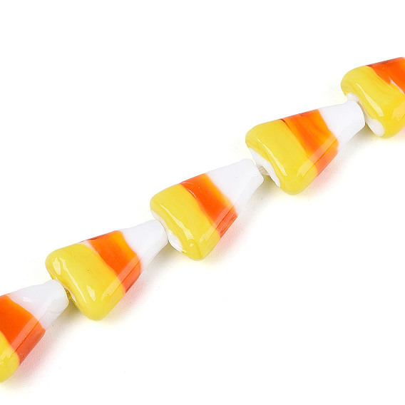 Бусы лэмпворк ручной работы, треугольные