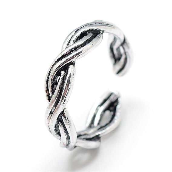 Adjustable Alloy Cuff Finger Rings, Size 7