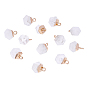 Natural Quartz Crystal Charms, with Top Golden Plated Iron Loops, Star Cut Round Beads